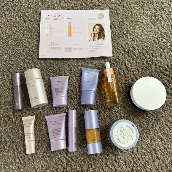 Meaningful Beauty Skincare Set with Purple and Gold Accents
